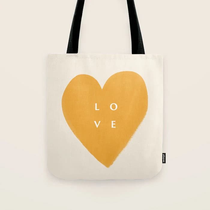 Heart Love Gold Tote Bag