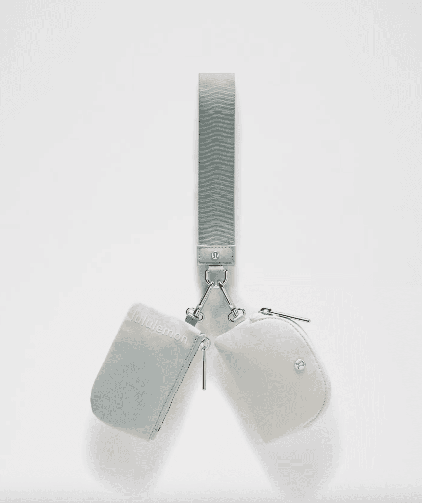 lululemon Dual Pouch Wristlet in sage and cream