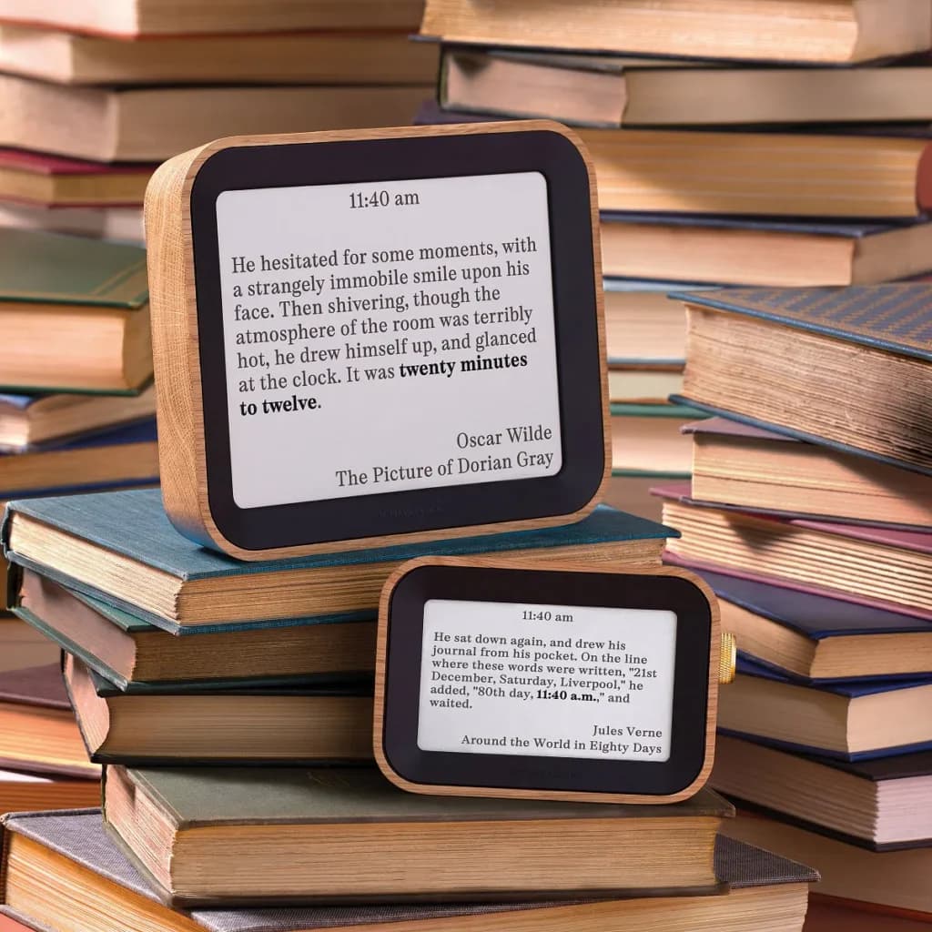 Literary Clock displaying a quote from The Picture of Dorian Gray