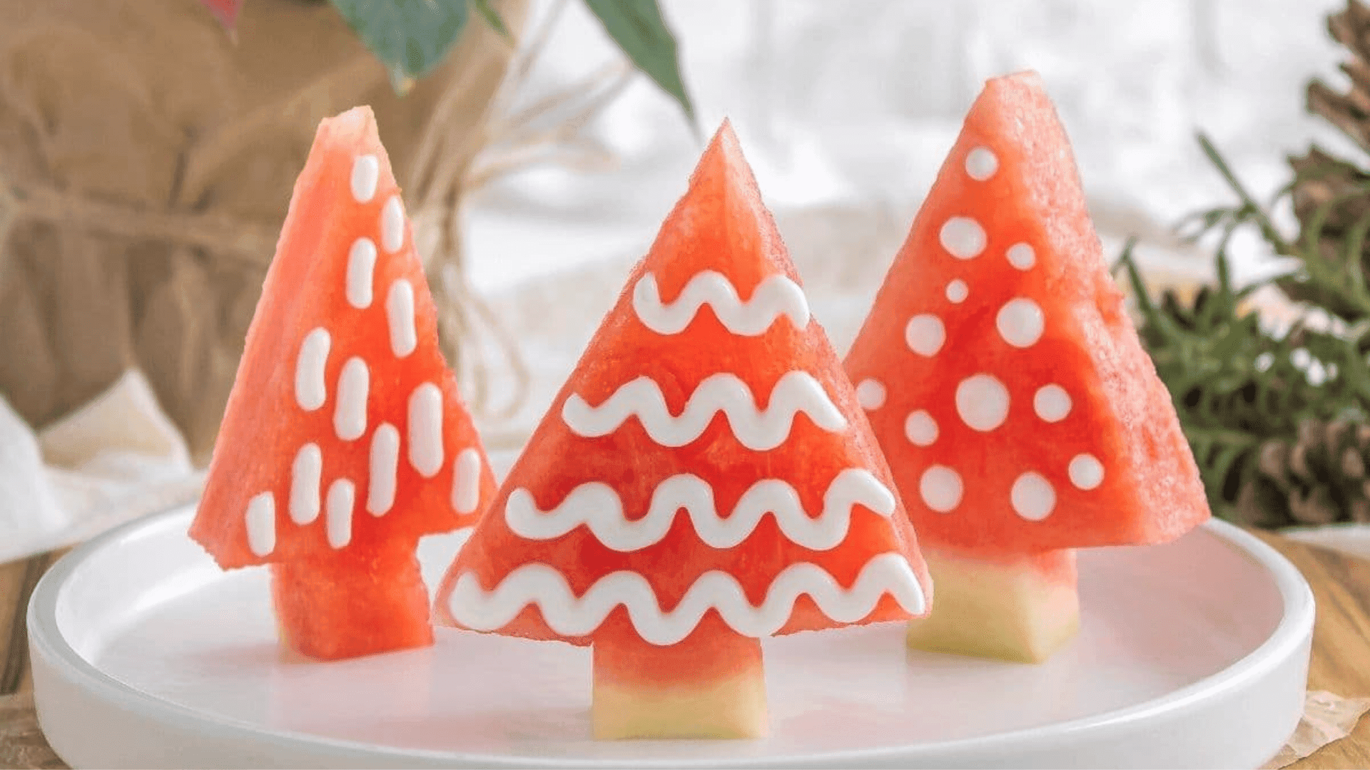 Summer Christmas party with holiday decorations and festive gift wrapping