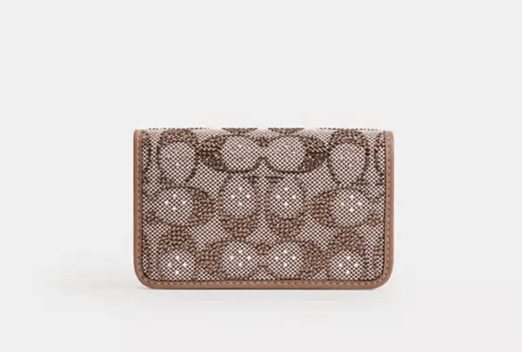 COACH Essential Slim Card Case in crystal signature jacquard