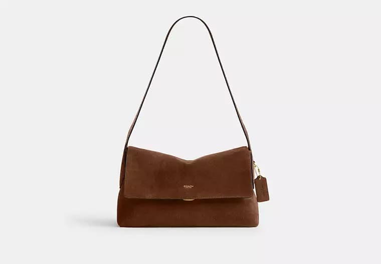 COACH Chelsea Shoulder Bag 30 in warm brown suede
