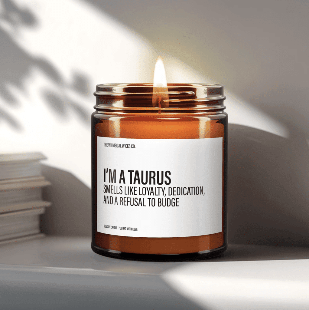 Taurus funny candle