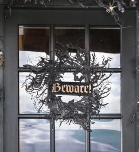 beware halloween wreath