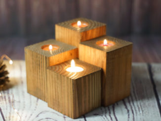wood tea light holders