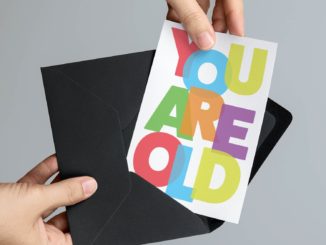 over the hill handmade gift card