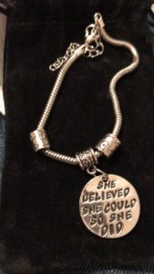 A motivational bracelet.