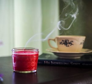 Spring-themed candles.