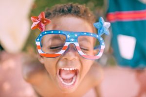 Flag-inspired accessories for Fourth of July.