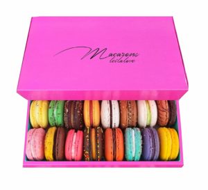 pink box of macarons
