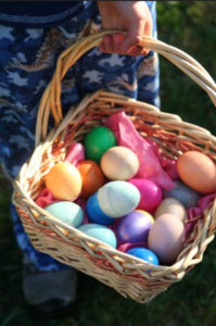 Easter basket full of eggs