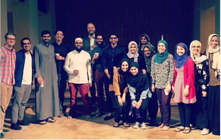 group of Muslim men and women