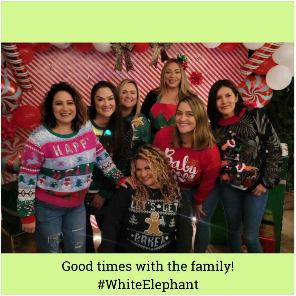 Secret Santa party with ugly sweaters