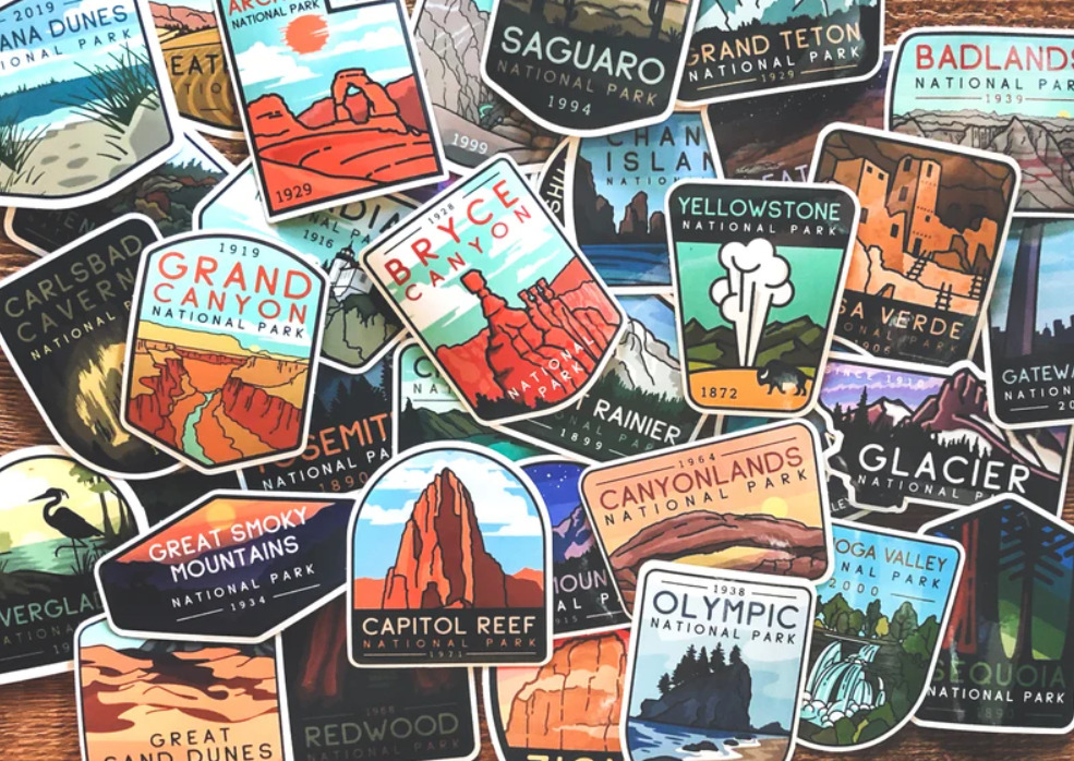 Stickers of 63 national parks