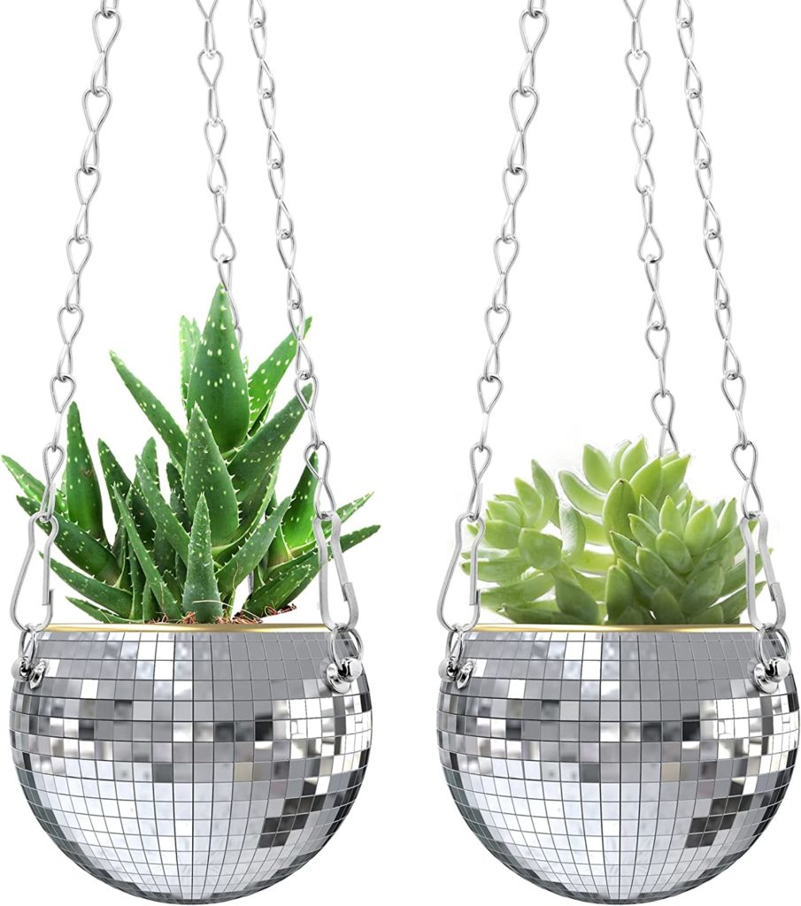 Disco ball plant holder