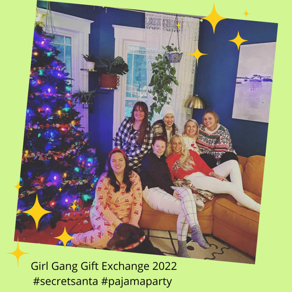 Secret Santa party in pajamas