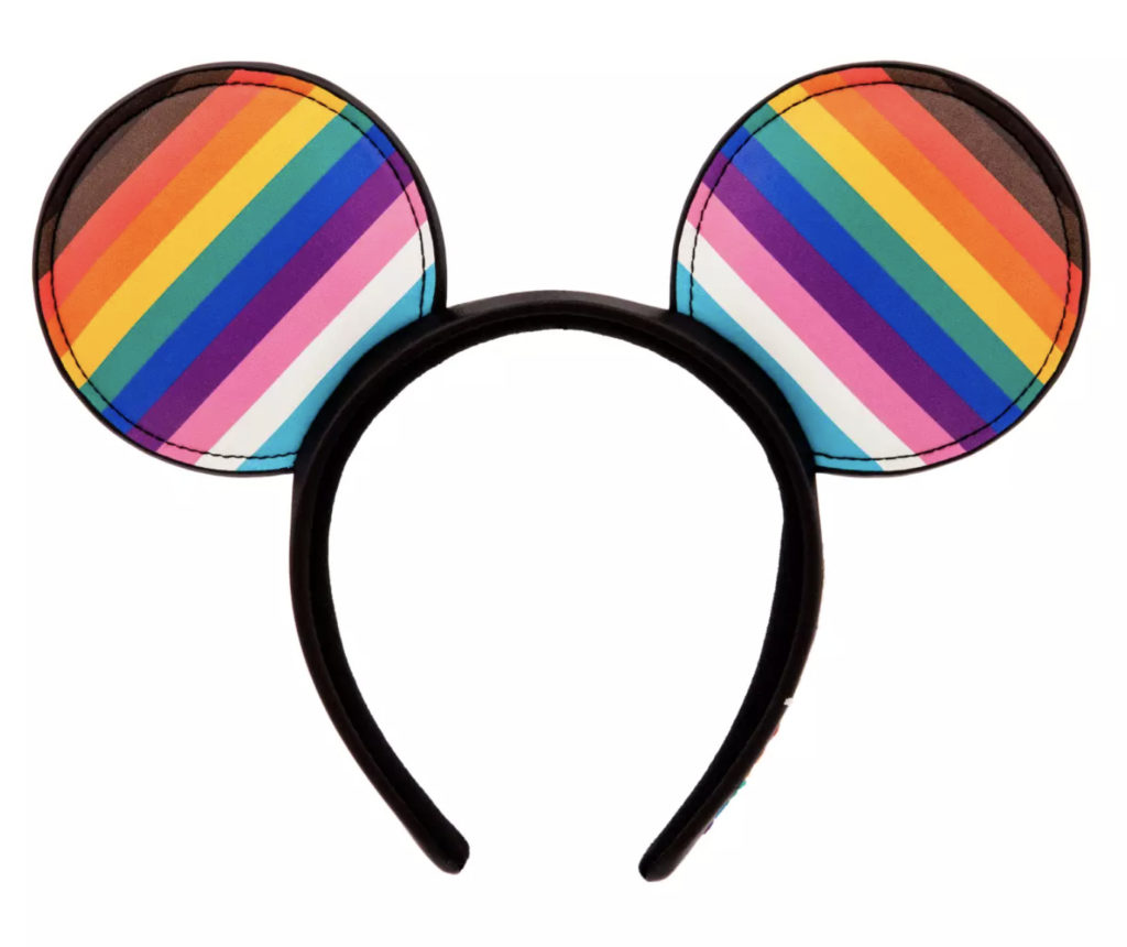 Iconic Mickey Mouse Ear Headband in rainbow colors to support LGBTQIA+ communities