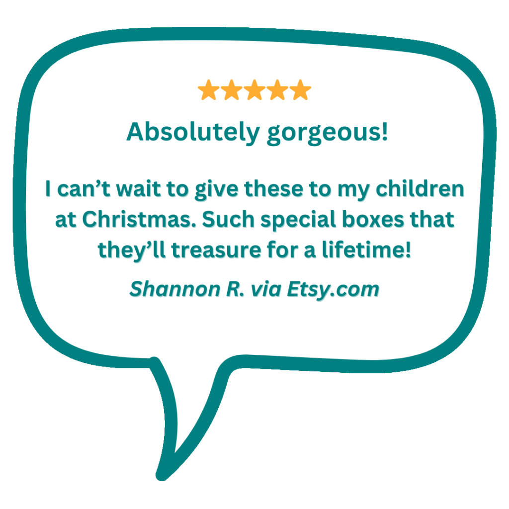 Etsy seller review of a personalized luxury holiday gift box