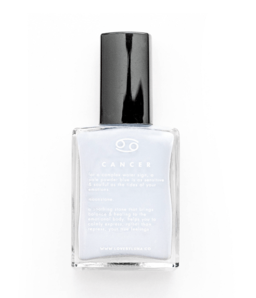 Cancer Zodiac + Moonstone Crystal Infused Nail Polish