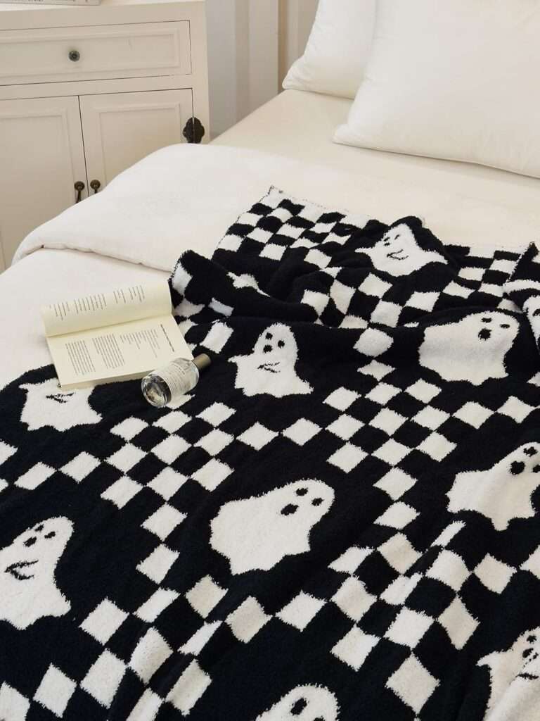 Checkered Ghost Throw Blanket