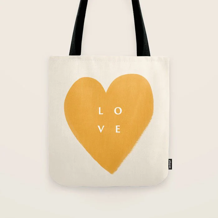 Heart Love Gold Tote Bag