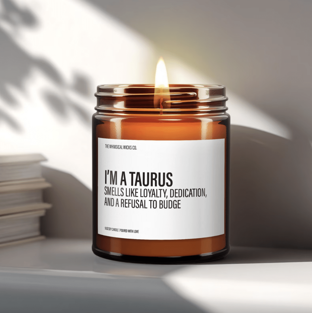 Taurus funny candle