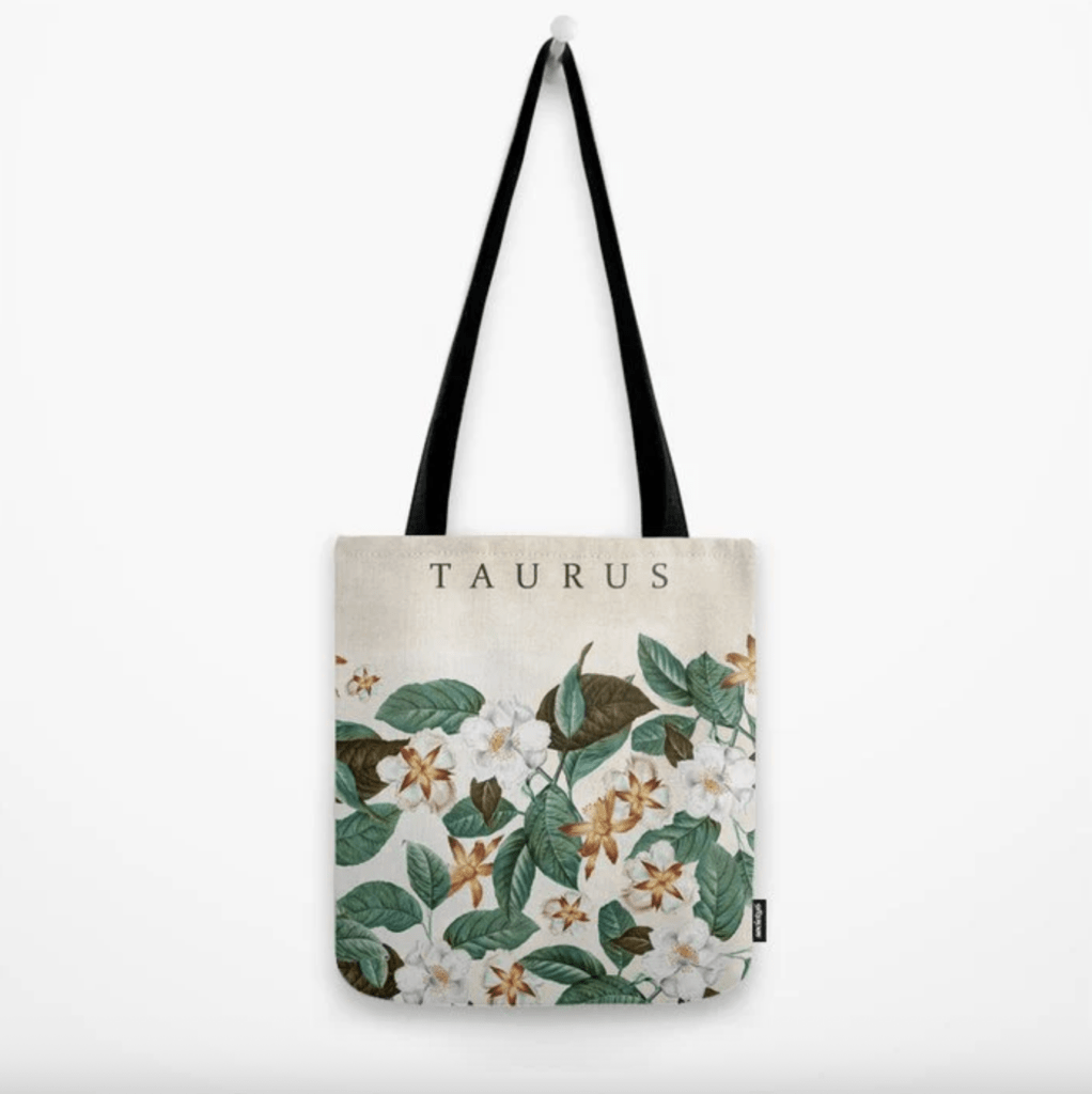 Taurus floral tote bag