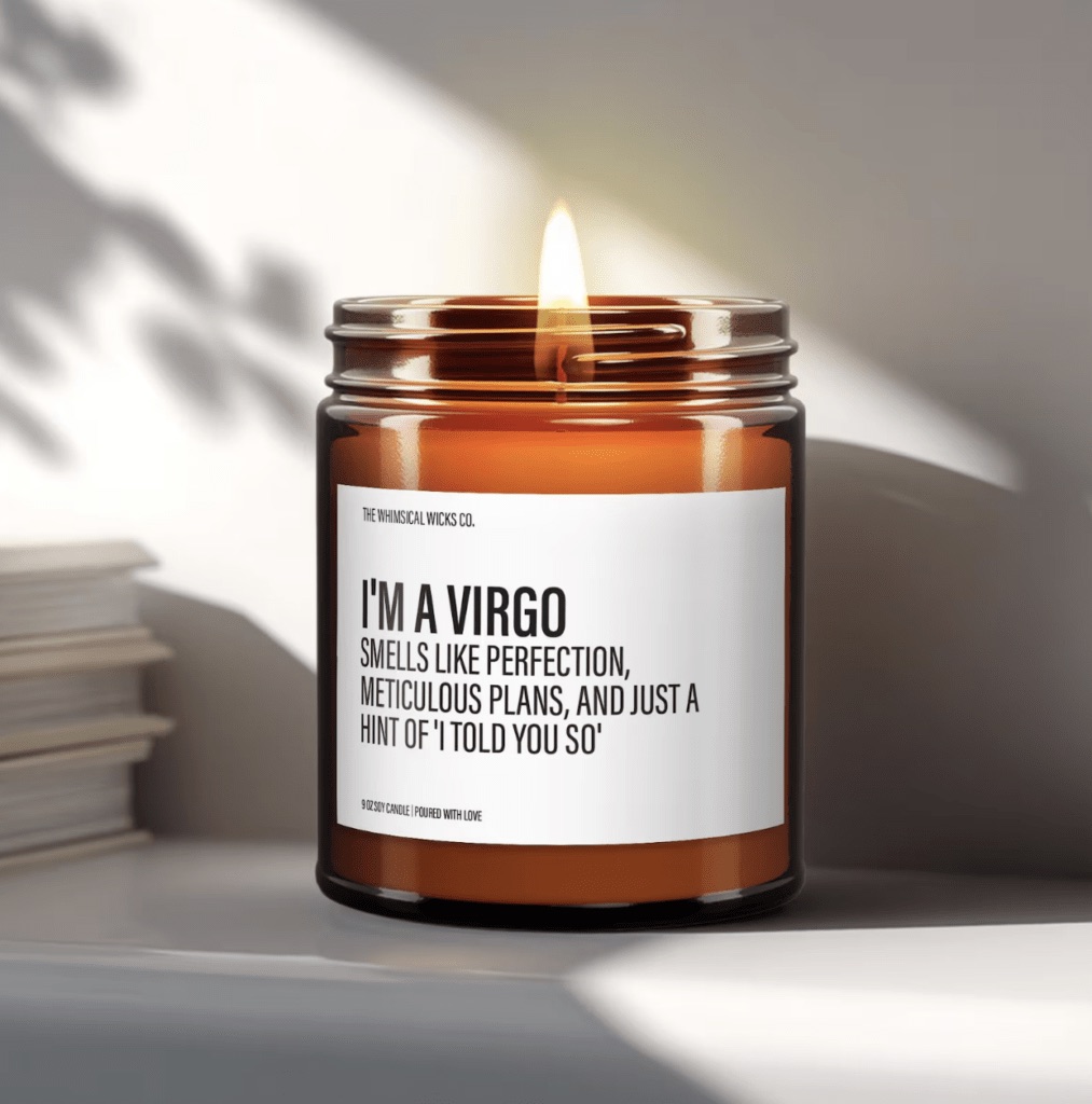 Funny Virgo zodiac candle