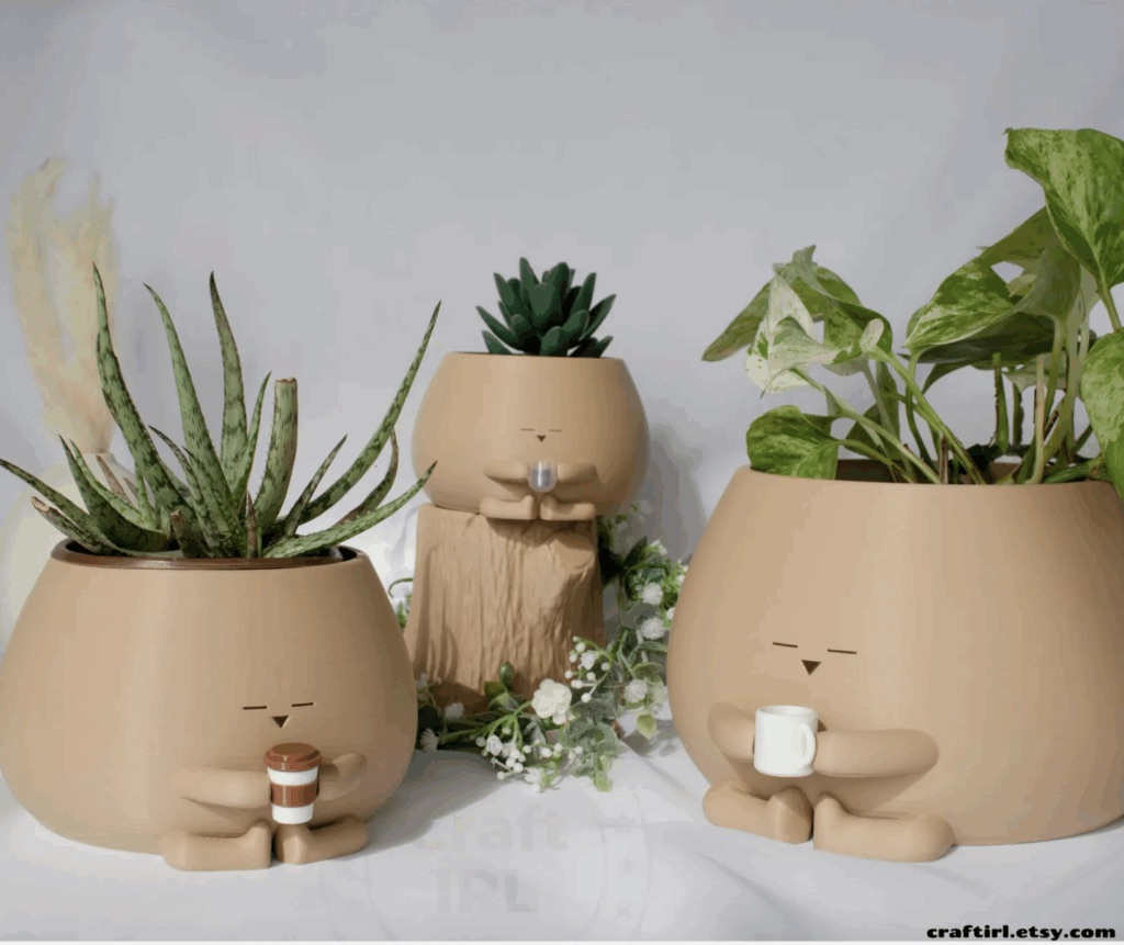 Customizable Cozy Pot planters holding a mug