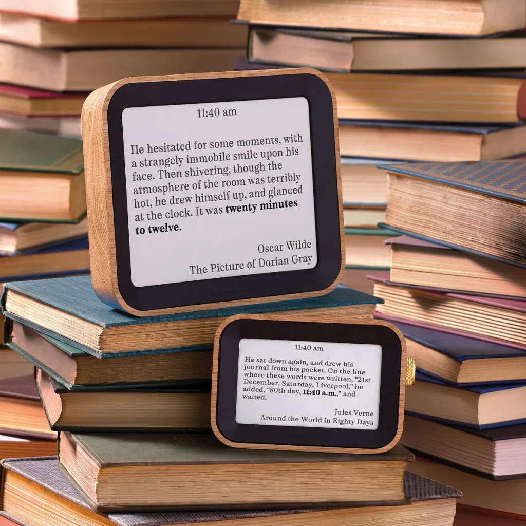 Literary Clock displaying a quote from The Picture of Dorian Gray