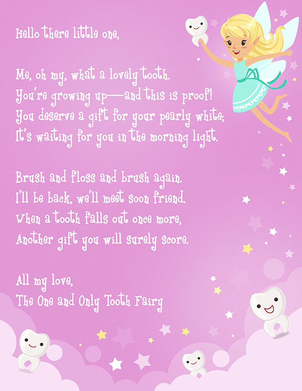 Tooth Fairy Letter Sample